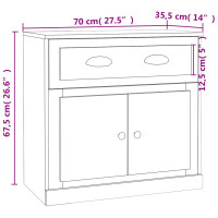 Produktbild för Skänk rökfärgad ek 70x35,5x67,5 cm konstruerat trä