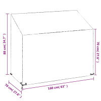 Produktbild för Överdrag för utomhusbänk 2st 8 ölj. 160x70x70/88 cm polyeten