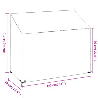 Produktbild för Överdrag för trädgårdsmöbler 8 ölj. 160x70x70/88 cm polyeten