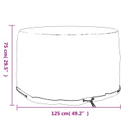 Produktbild för Överdrag för trädgårdsmöbler 6 öljetter Ø125x75 cm