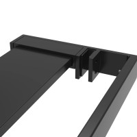 Produktbild för Duschvägg med hylla svart 90x195 cm ESG-glas&aluminium