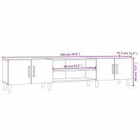 Produktbild för Tv-bänk vit 180x31,5x40 cm konstruerat trä