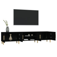 Produktbild för TV-skåp svart 180x31,5x40 cm konstruerat trä