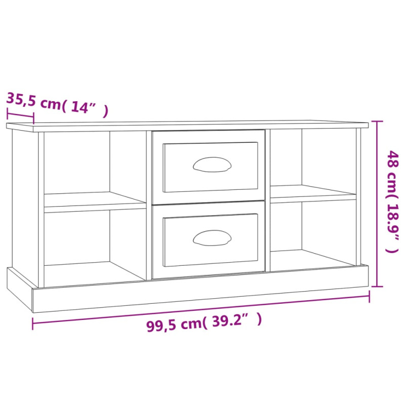 Produktbild för TV-bänk grå sonoma 99,5x35,5x48 cm konstruerat trä