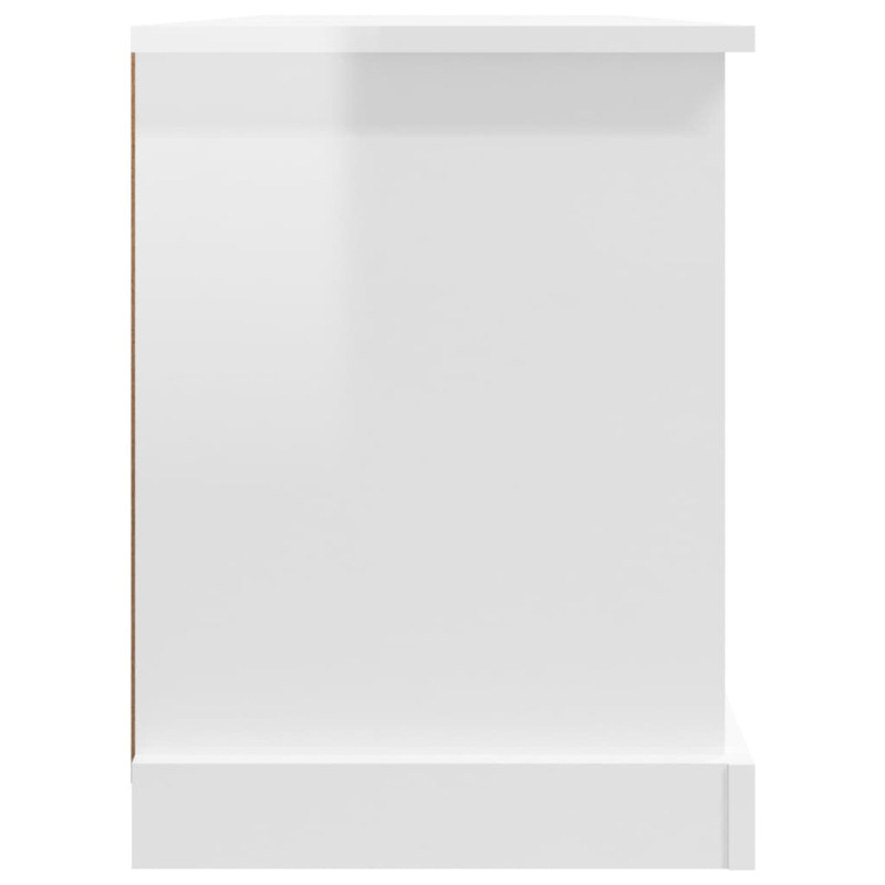 Produktbild för Tv-bänk vit högglans 99,5x35,5x48 cm konstruerat trä