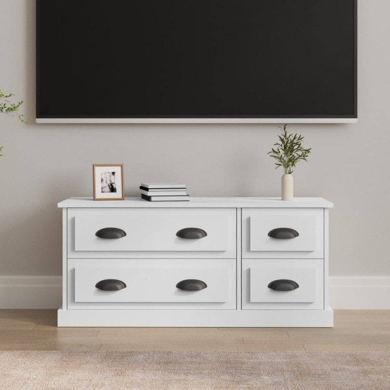 Produktbild för TV-skåp vit 100x35,5x45 cm konstruerat trä