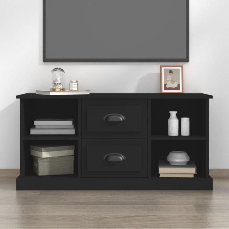 Produktbild för Tv-bänk svart 99,5x35,5x48 cm konstruerat trä