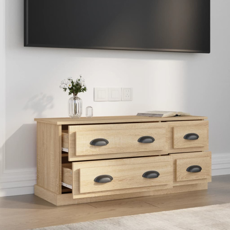 Produktbild för Tv-bänk sonoma-ek 100x35,5x45 cm konstruerat trä