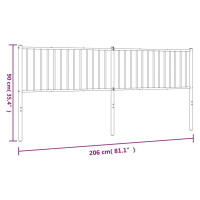 Produktbild för Huvudgavel metall svart 200 cm