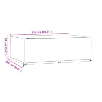 Produktbild för Överdrag för trädgårdsmöbler 12 ölj. 270x180x90 cm rektangulärt