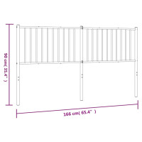 Produktbild för Huvudgavel metall svart 160 cm