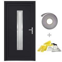 Produktbild för Ytterdörr antracit 98x208 cm PVC