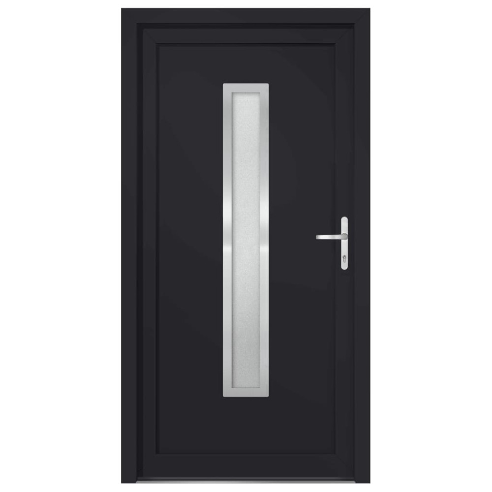 Produktbild för Ytterdörr antracit 98x208 cm PVC