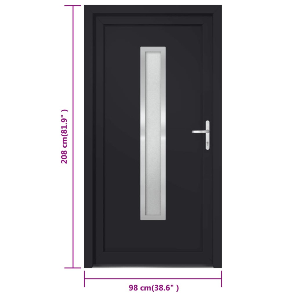Produktbild för Ytterdörr antracit 98x208 cm PVC