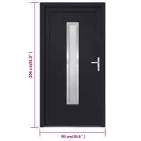 Produktbild för Ytterdörr antracit 98x208 cm PVC