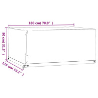 Produktbild för Överdrag för trädgårdsmöbler 8 ölj. 180x135x80 cm rektangulärt