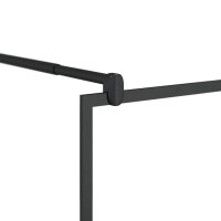 Produktbild för Duschvägg med hylla svart 90x195 cm ESG-glas&aluminium