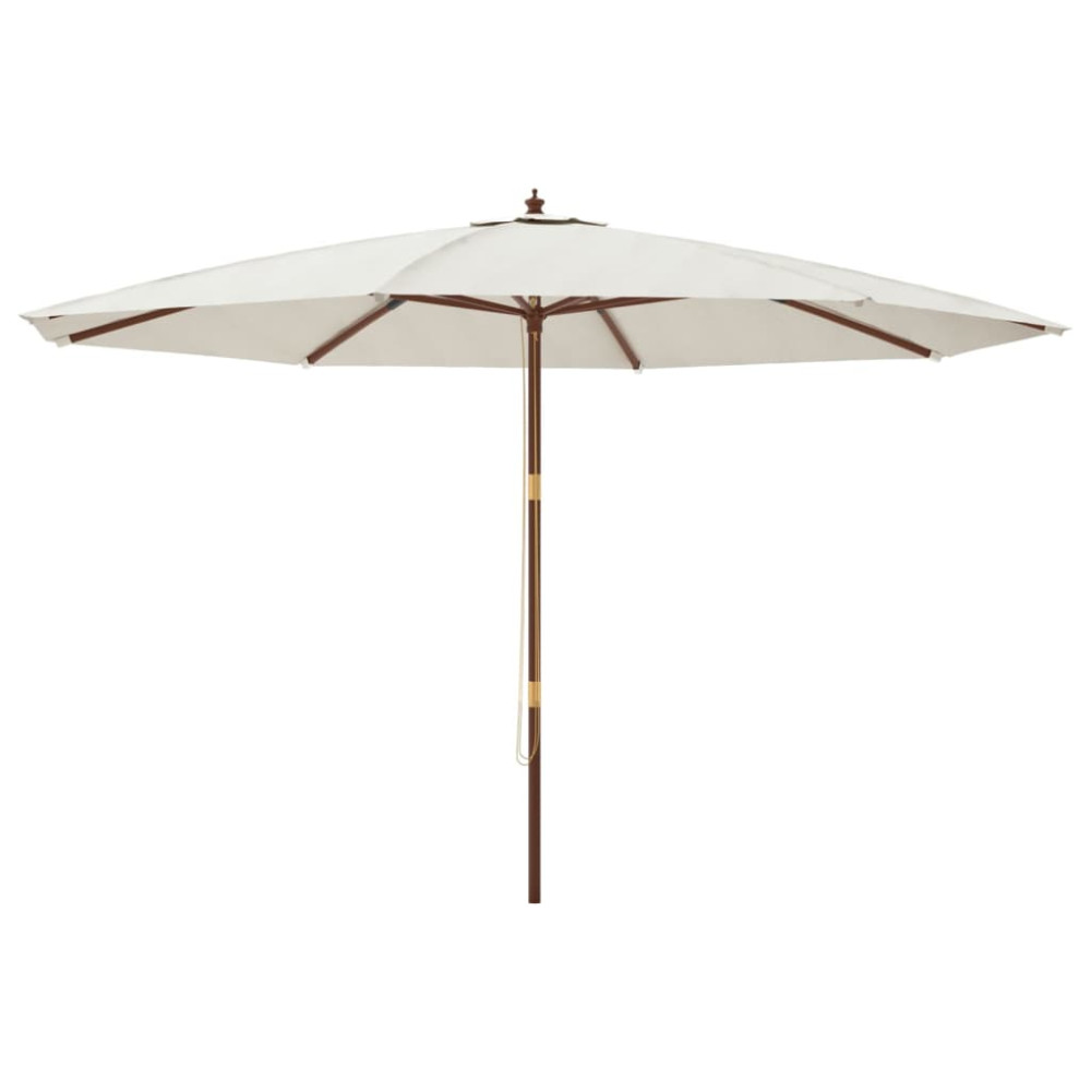 Produktbild för Parasoll med trästång 400x273 cm sandfärgad