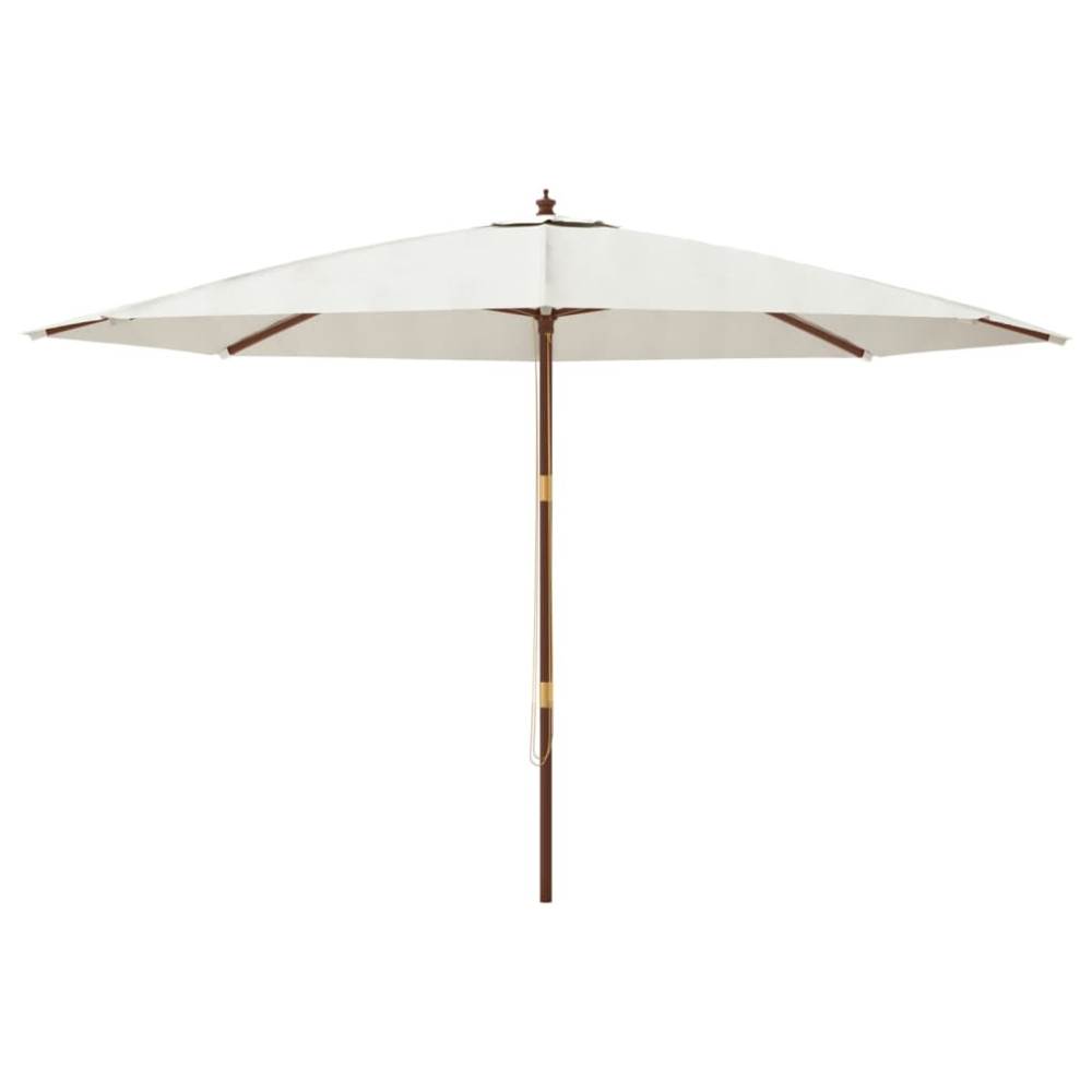 Produktbild för Parasoll med trästång 400x273 cm sandfärgad