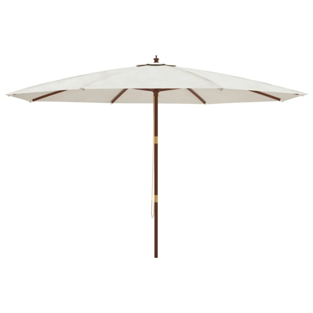 Produktbild för Parasoll med trästång 400x273 cm sandfärgad