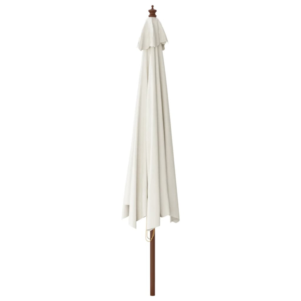 Produktbild för Parasoll med trästång 400x273 cm sandfärgad
