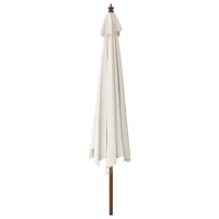 Produktbild för Parasoll med trästång 400x273 cm sandfärgad