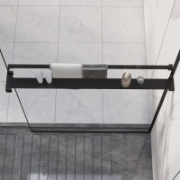 Miniatyr av produktbild för Duschhylla för duschvägg svart 80 cm gjuten aluminium