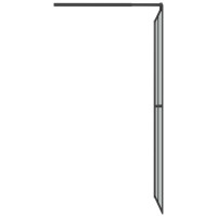 Produktbild för Duschvägg med hylla svart 80x195 cm ESG-glas&aluminium