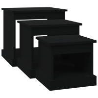 Produktbild för Soffbord 3 delar svart konstruerat trä