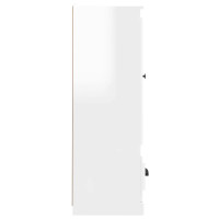 Produktbild för Skåp vit högglans 36x35,5x103,5 cm konstruerat trä