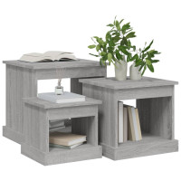 Produktbild för Soffbord 3 delar grå sonoma konstruerat trä