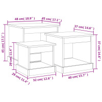 Produktbild för Soffbord 3 delar grå sonoma konstruerat trä