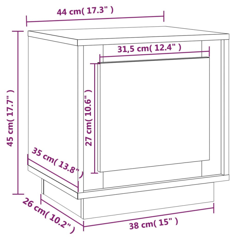 Produktbild för Sängbord 2 st betonggrå 44x35x45 cm konstruerat trä