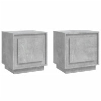 Miniatyr av produktbild för Sängbord 2 st betonggrå 44x35x45 cm konstruerat trä