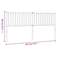 Produktbild för Huvudgavel metall svart 180 cm