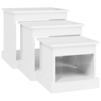 Miniatyr av produktbild för Soffbord 3 delar vit högglans konstruerat trä