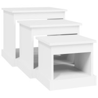 Miniatyr av produktbild för Soffbord 3 delar vit konstruerat trä