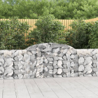 Produktbild för Gabion bågformad 300x30x80/100 cm galvaniserat järn