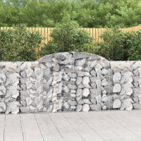 Produktbild för Gabion bågformad 300x30x100/120 cm galvaniserat järn