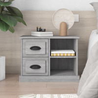Produktbild för Sängbord grå sonoma 60x35,5x45 cm