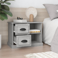 Produktbild för Sängbord grå sonoma 60x35,5x45 cm