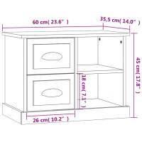 Produktbild för Sängbord brun ek 60x35,5x45 cm