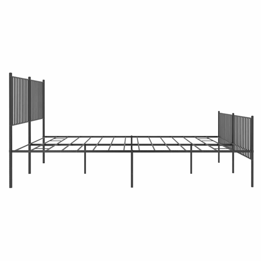 Produktbild för Sängram med huvudgavel och fotgavel svart metall 183x213 cm