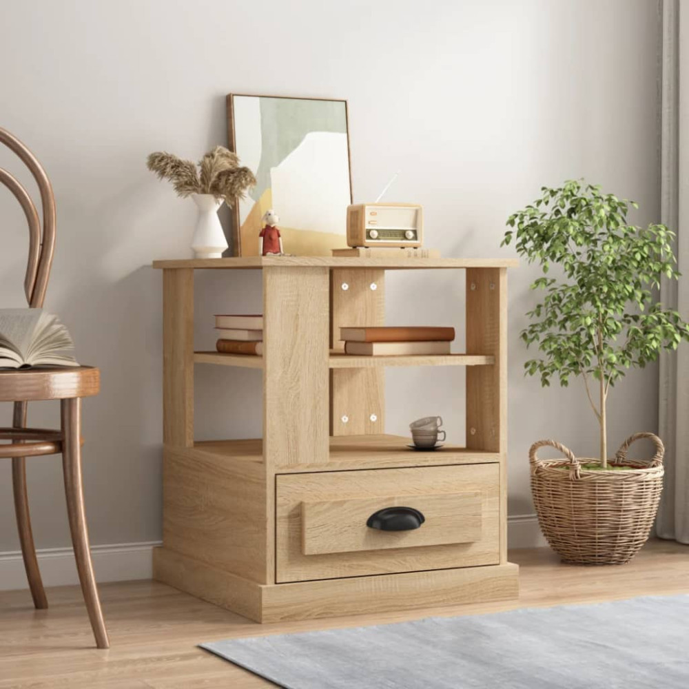 Produktbild för Sidobord sonoma-ek 50x50x60 cm konstruerat trä