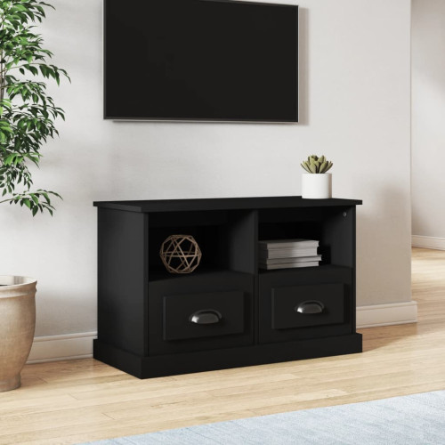 vidaXL TV-skåp svart 80x35x50 cm konstruerat trä