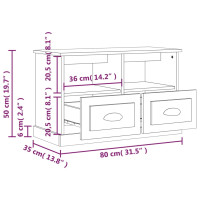 Produktbild för TV-skåp svart 80x35x50 cm konstruerat trä