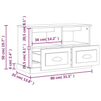 Miniatyr av produktbild för Tv-bänk grå sonoma 80x35x50 cm konstruerat trä