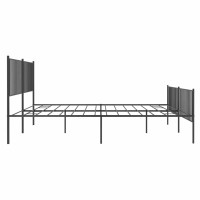 Produktbild för Sängram med huvudgavel och fotgavel svart metall 193x203 cm