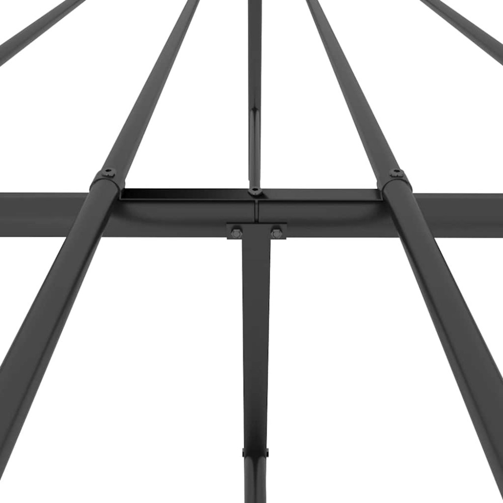 Produktbild för Sängram med huvudgavel och fotgavel svart metall 193x203 cm