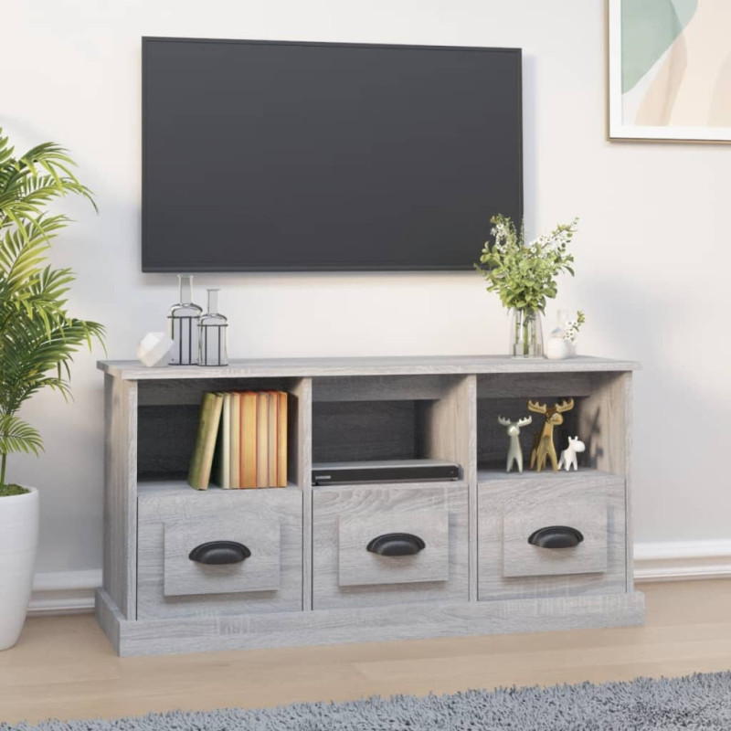 Produktbild för Tv-bänk grå sonoma 100x35x50 cm konstruerat trä